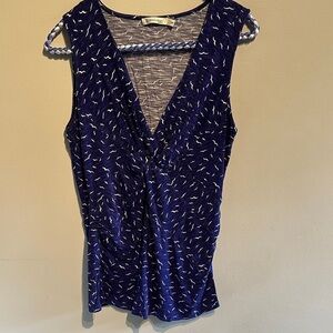 🌸Revolution by Ricki's Blue and White V-Neck Tank Top
